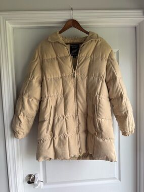 Bromley sport Women's Cream Puffer real down Jacket size large